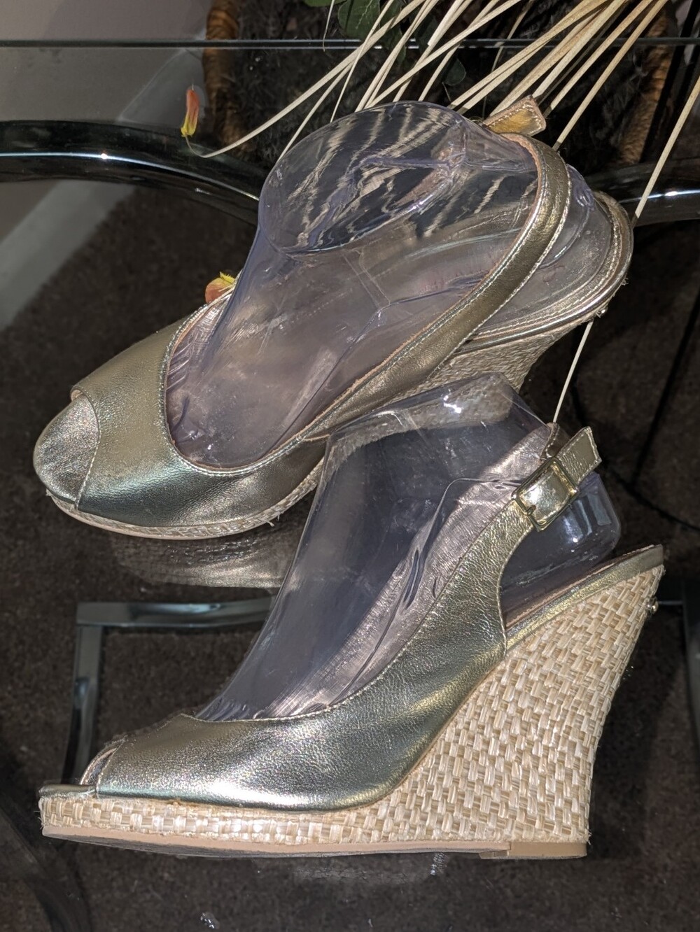 🔥FINAL🔥Lilly Pulitzer Metallic Slingback Wedge Heels